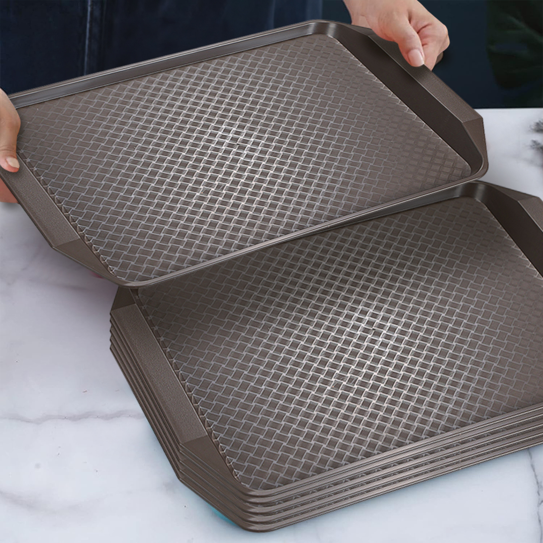 Soga Rectangular Serving Tray Heavy Duty Waterproof Stackable Plastic Food Snack Pan Set Of 10 Coffee, Home &Amp; Living, Kitchen &Amp; Dining, Servingware, Serving Platters &Amp; Trays, ,  - Nz Depot 2