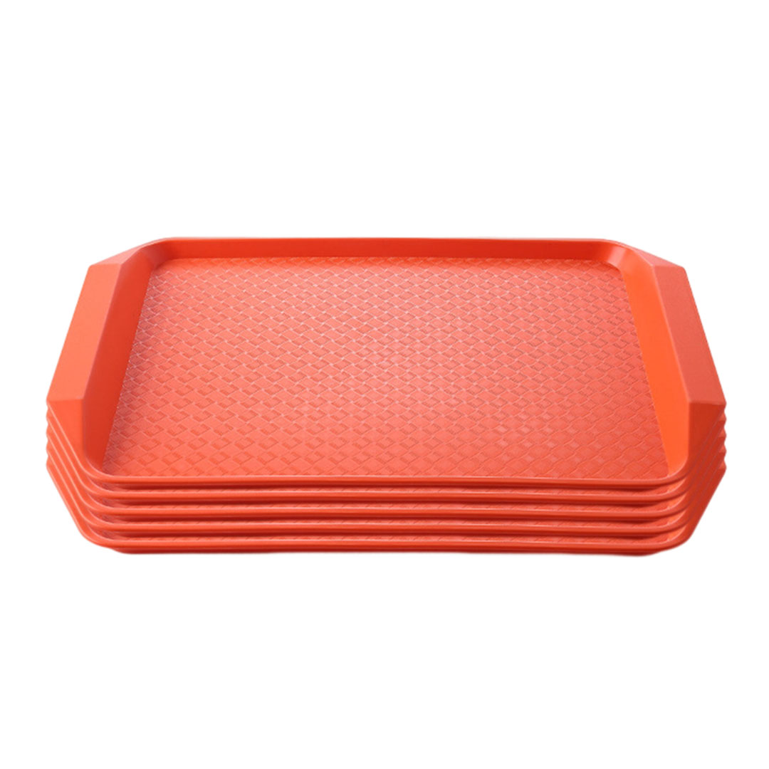 Soga Rectangular Serving Tray Heavy Duty Waterproof Stackable Plastic Food Snack Pan Set Of 5 Orange, Home &Amp; Living, Kitchen &Amp; Dining, Servingware, Serving Platters &Amp; Trays, ,  - Nz Depot 1