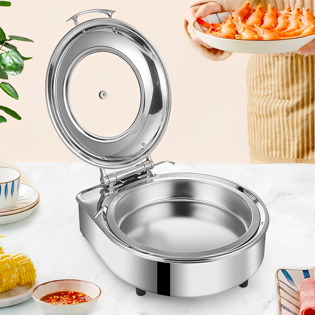 Soga Stainless Steel Round Chafing Dish Tray Buffet Cater Food Warmer Chafer With Top Lid, Furniture, Kitchen &Amp; Dining Room Furniture, Buffets, Sideboards &Amp; Kitchen Islands, , ,  - Nz Depot 4