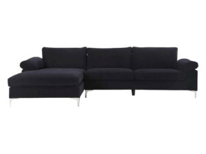 T Ronni Sectional Sofa Velvet Black PR10063 Outdoor Furniture NZ DEPOT