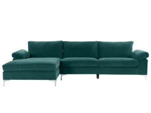 T Ronni Sectional Sofa Velvet Green PR10064 Outdoor Furniture NZ DEPOT