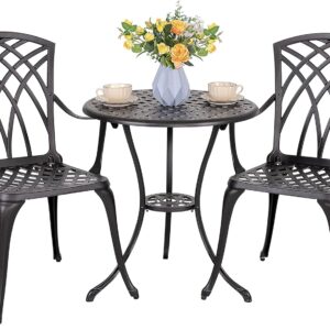 Armchair Bistro Set Black Alu