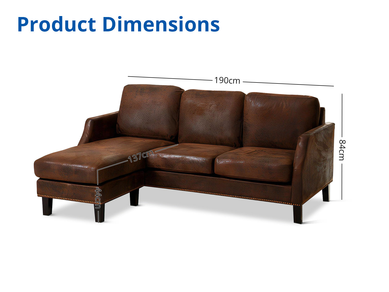 DS Adecor Corner Couch Brown PR11433 Sofas Sectionals Sofa Beds NZ DEPOT 6