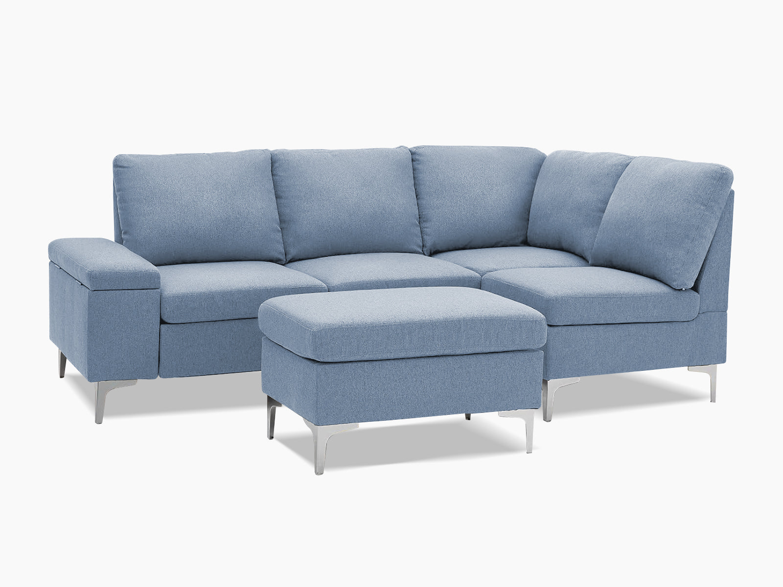 Kristin Sectional Sofa Set Linen Blue