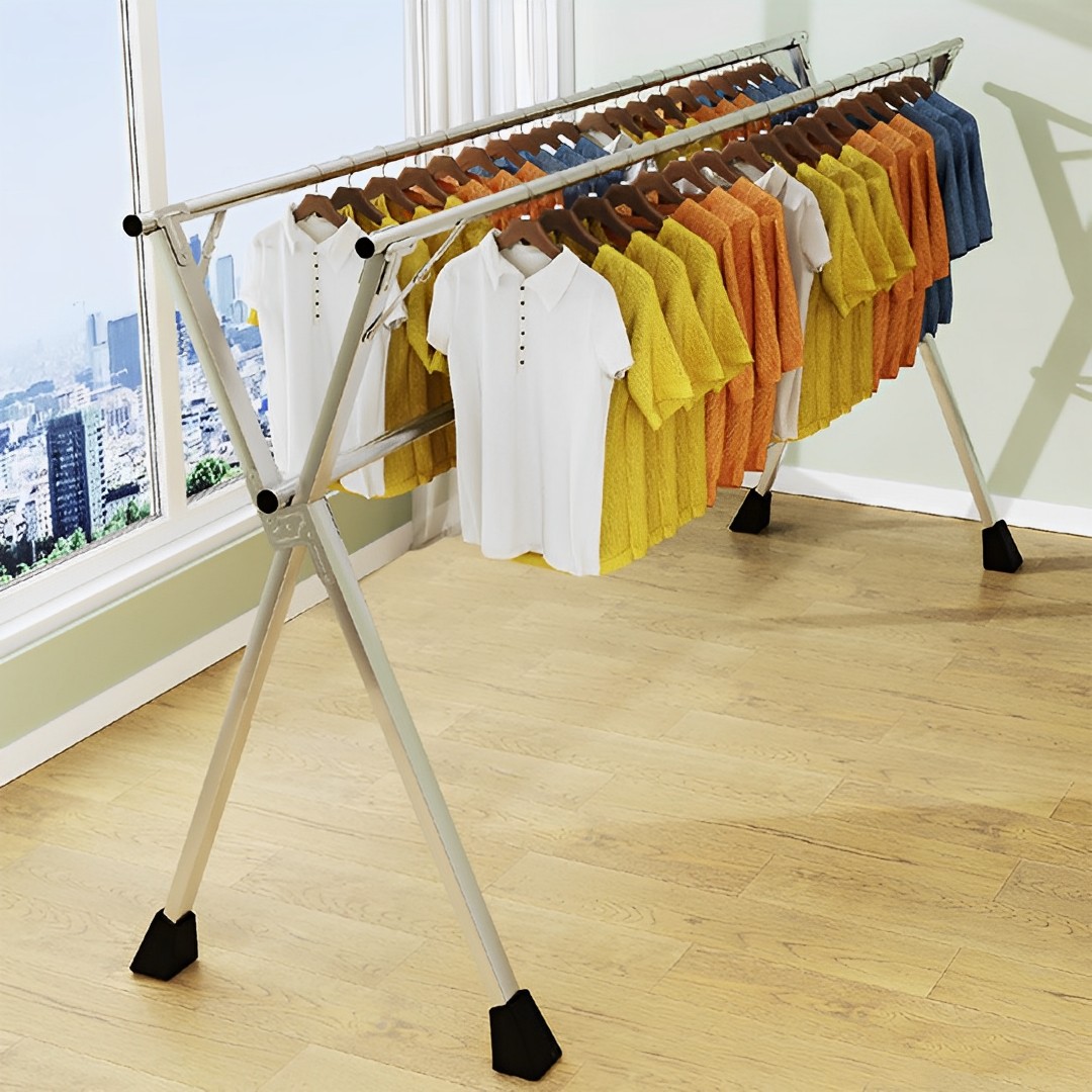 Soga 1.6M Portable Standing Clothes Drying Rack Foldable Space-Saving Laundry Holder 3 Poles, Home &Amp; Living, Laundry, Drying Racks, , ,  - Nz Depot 7