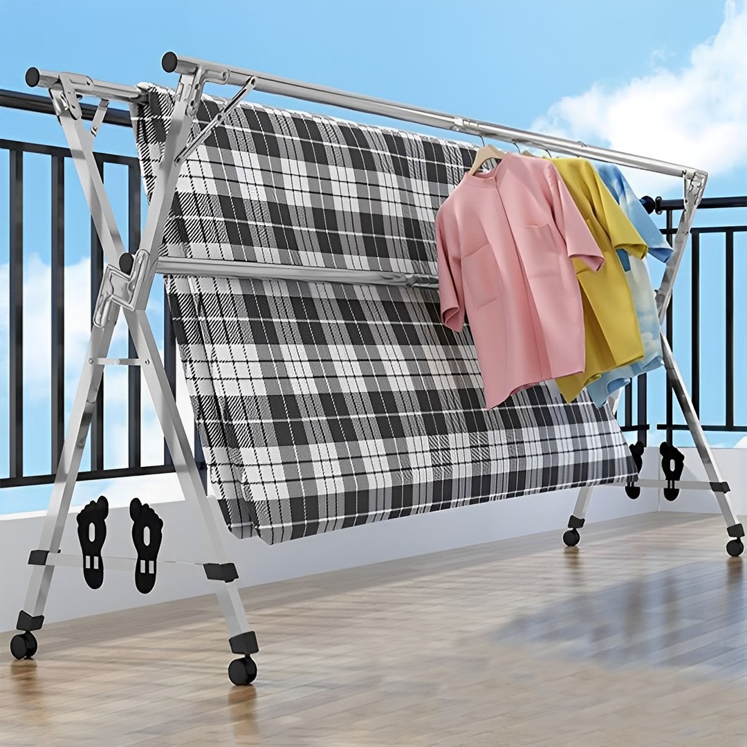 Soga 1.6M Portable Standing Clothes Drying Rack Foldable Space-Saving Laundry Holder With Wheels, Home &Amp; Living, Laundry, Drying Racks, , ,  - Nz Depot 6