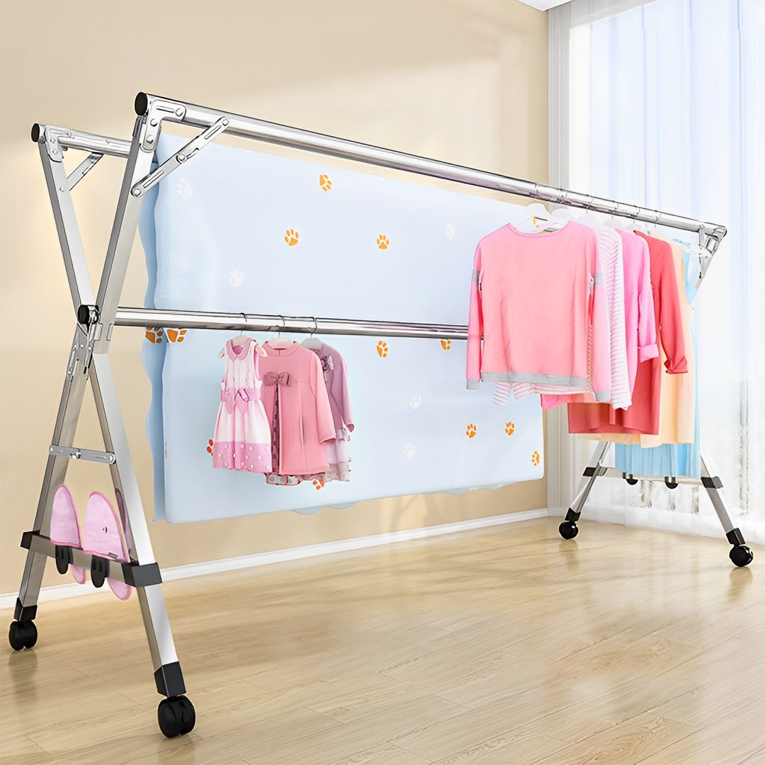 Soga 1.6M Portable Standing Clothes Drying Rack Foldable Space-Saving Laundry Holder With Wheels, Home &Amp; Living, Laundry, Drying Racks, , ,  - Nz Depot 7