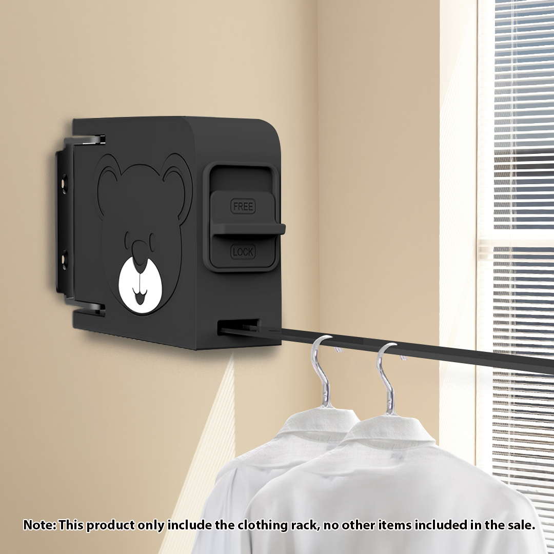 Soga 160Mm Wall-Mounted Clothes Line Dry Rack Retractable Space-Saving Foldable Hanger Black, Home &Amp; Living, Laundry, Drying Racks, , ,  - Nz Depot 2