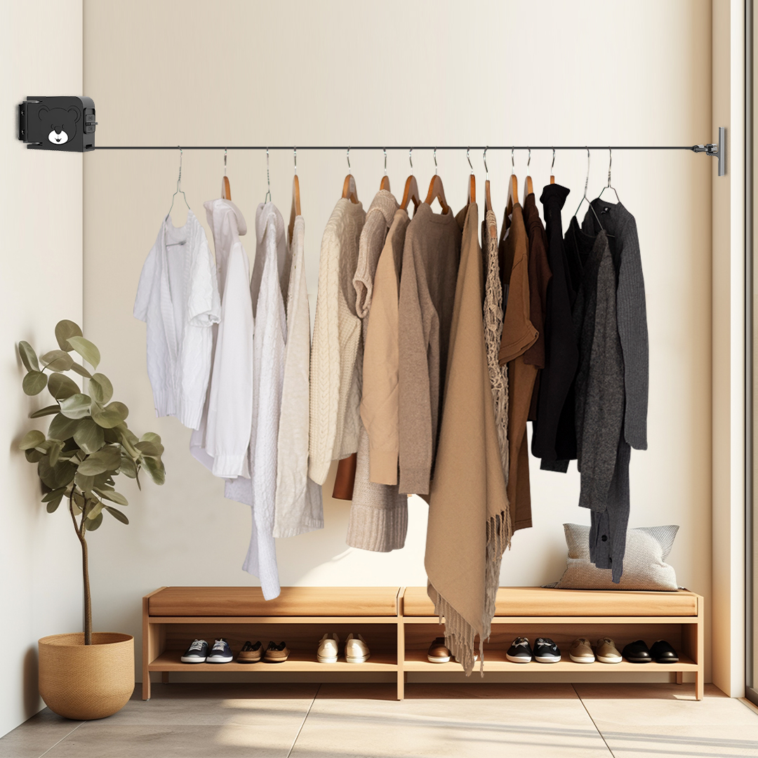 Soga 160Mm Wall-Mounted Clothes Line Dry Rack Retractable Space-Saving Foldable Hanger Black, Home &Amp; Living, Laundry, Drying Racks, , ,  - Nz Depot 7