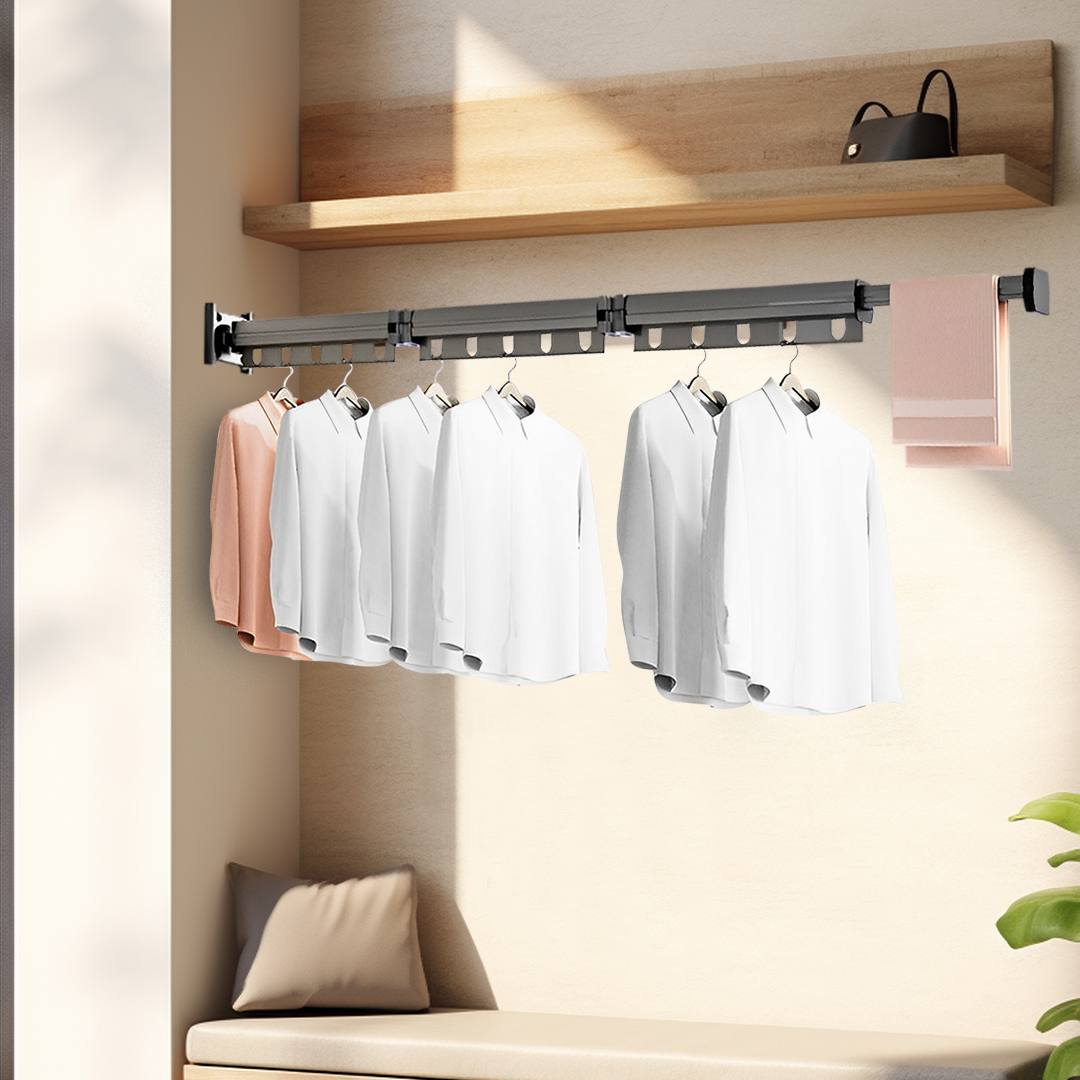 Soga 2X 127.5Cm Wall-Mounted Clothing Dry Rack Retractable Space-Saving Foldable Hanger, Home &Amp; Living, Laundry, Drying Racks, , ,  - Nz Depot 6