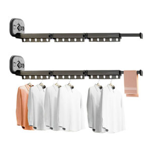 Soga 2X 127.5Cm Wall Mounted Clothing Dry Rack Retractable Space Saving Foldable Hanger Nz Depot 9 - Nz Depot