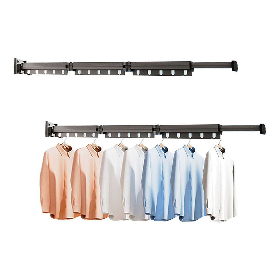 Soga 2X 127.5Cm Wall-Mounted Clothing Dry Rack Retractable Space-Saving Foldable Hanger, Home &Amp; Living, Laundry, Drying Racks, , ,  - Nz Depot 1