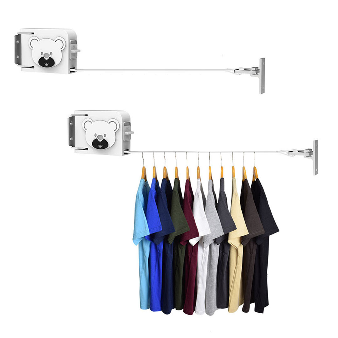 Soga 2X 160Mm Wall-Mounted Clothes Line Dry Rack Retractable Space-Saving Foldable Hanger White, Home &Amp; Living, Laundry, Drying Racks, , ,  - Nz Depot 1