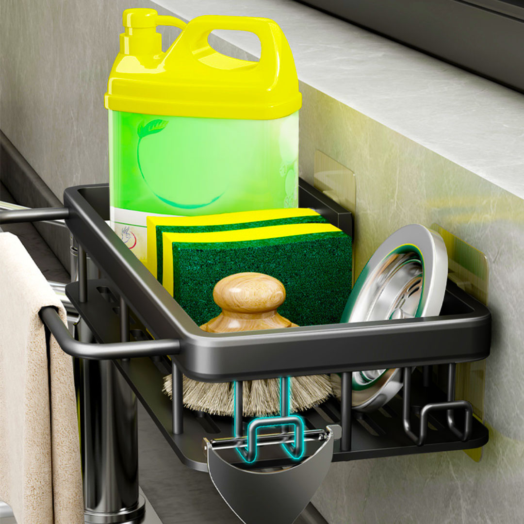 SOGA 2X 34cm Kitchen Sink Storage Organiser Space Saving Adhesive Shelf Rack, Home, Bathroom, Bathroom Accessories, Bathroom Storage, ,  - NZ DEPOT 3