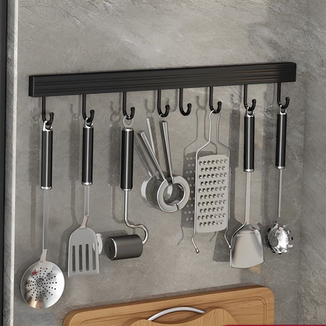 SOGA 2X 41cm Wall Mounted Kitchen Utensil Storage Rack Space-Saving Spatula Organiser with Durable Hooks, Kitchen & Dining, Kitchen Storage, Kitchen Organisation, Spice Organisers, ,  - NZ DEPOT 3