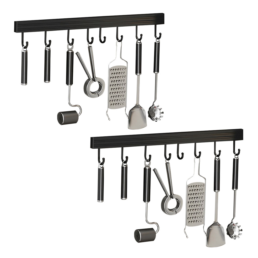 SOGA 2X 41cm Wall Mounted Kitchen Utensil Storage Rack Space-Saving Spatula Organiser with Durable Hooks, Kitchen & Dining, Kitchen Storage, Kitchen Organisation, Spice Organisers, ,  - NZ DEPOT 1