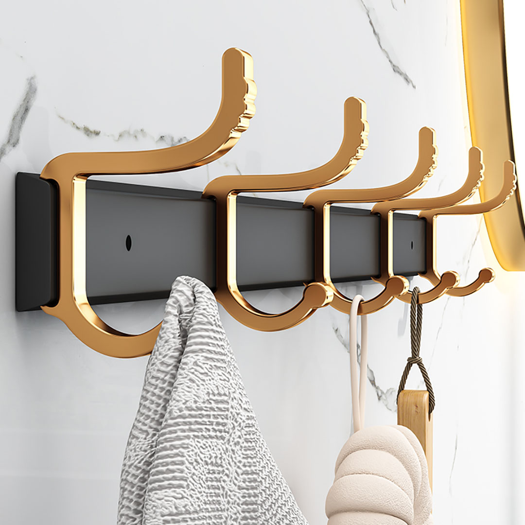 SOGA 2X 41cm Wall Mounted Towel Rack Space-Saving Hanger Organiser with Durable Hooks, Home, Bathroom, Bathroom Accessories, Bathroom Storage, ,  - NZ DEPOT 3