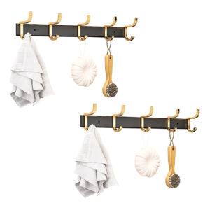 SOGA 2X 41cm Wall Mounted Towel Rack Space-Saving Hanger Organiser with Durable Hooks, Home, Bathroom, Bathroom Accessories, Bathroom Storage, ,  - NZ DEPOT 1