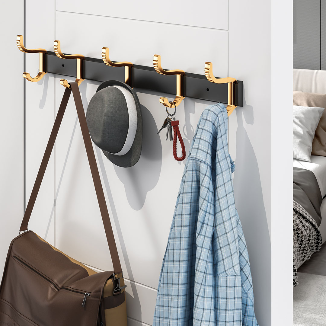 SOGA 2X 41cm Wall Mounted Towel Rack Space-Saving Hanger Organiser with Durable Hooks, Home, Bathroom, Bathroom Accessories, Bathroom Storage, ,  - NZ DEPOT 7