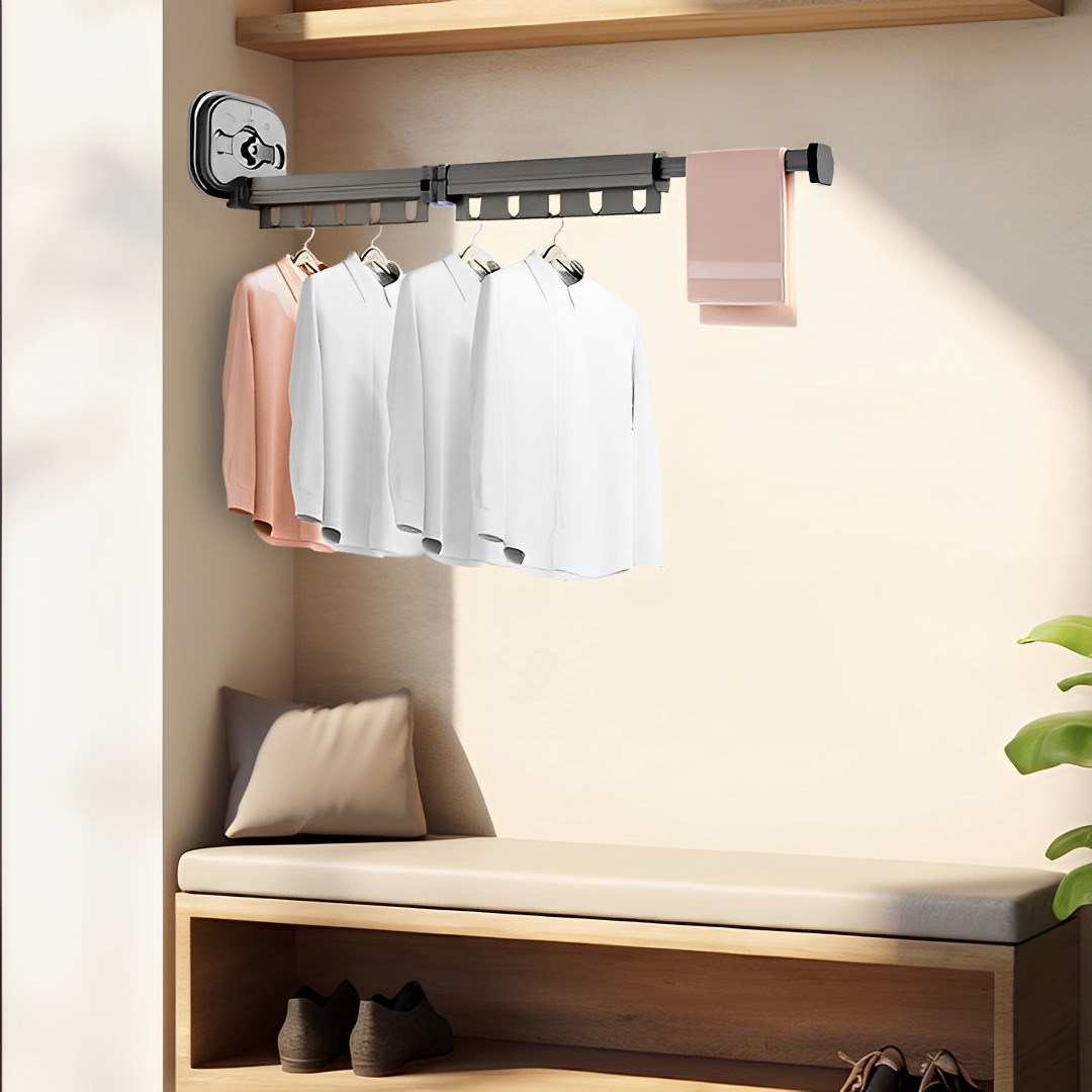 Soga 2X 93.2Cm Wall-Mounted Clothing Dry Rack Retractable Space-Saving Foldable Hanger, Home &Amp; Living, Laundry, Drying Racks, , ,  - Nz Depot 5