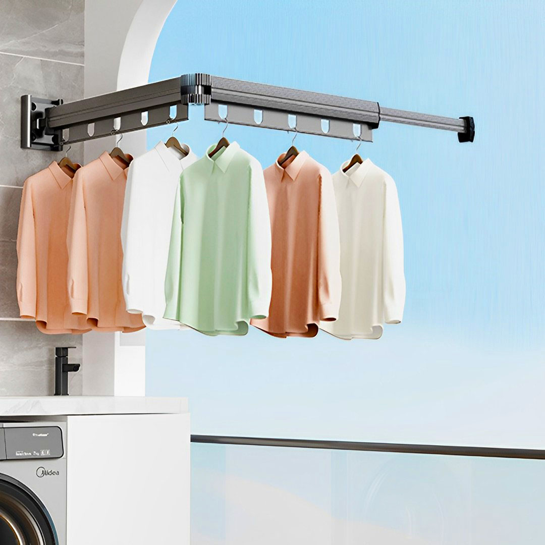 Soga 2X 93.2Cm Wall-Mounted Clothing Dry Rack Retractable Space-Saving Foldable Hanger, Home &Amp; Living, Laundry, Drying Racks, , ,  - Nz Depot 5