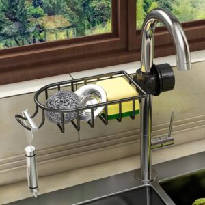 SOGA 2X Black Single Kitchen Sink Organiser Faucet Soap Sponge Caddy Rack Storage Drainer, Home, Bathroom, Bathroom Accessories, Bathroom Storage, ,  - NZ DEPOT 2