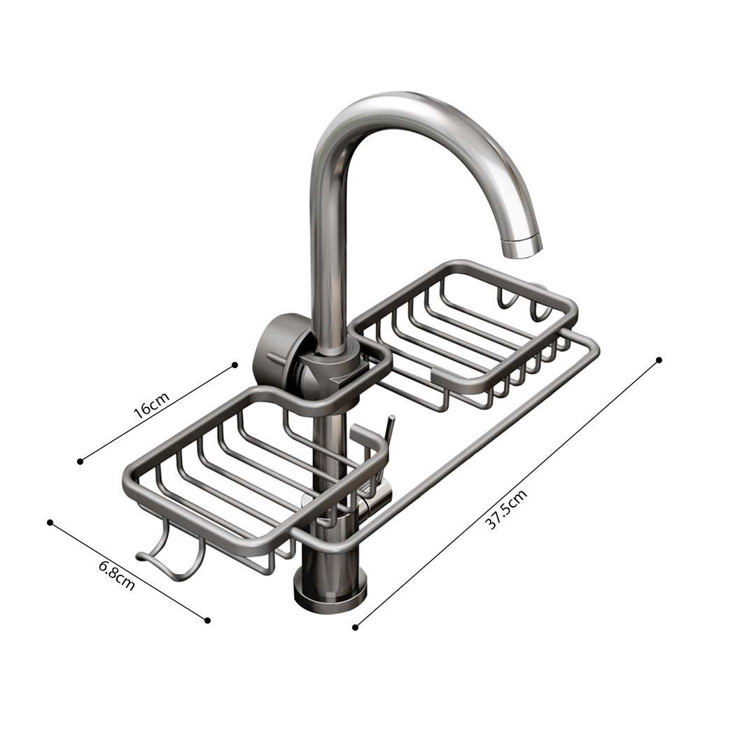 Soga 2Xdark Grey Kitchen Sink Organiser Faucet Soap Sponge Caddy Rack Drainer With Towel Bar Holder, Home, Bathroom, Bathroom Accessories, Bathroom Storage, ,  - Nz Depot 6