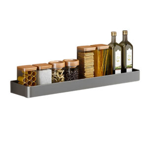 SOGA 32cm Black Wall-Mounted Rectangular Kitchen Spice Storage Organiser Space Saving Condiments Shelf Rack, Kitchen & Dining, Kitchen Storage, Kitchen Organisation, Spice Organisers, ,  - NZ DEPOT 1