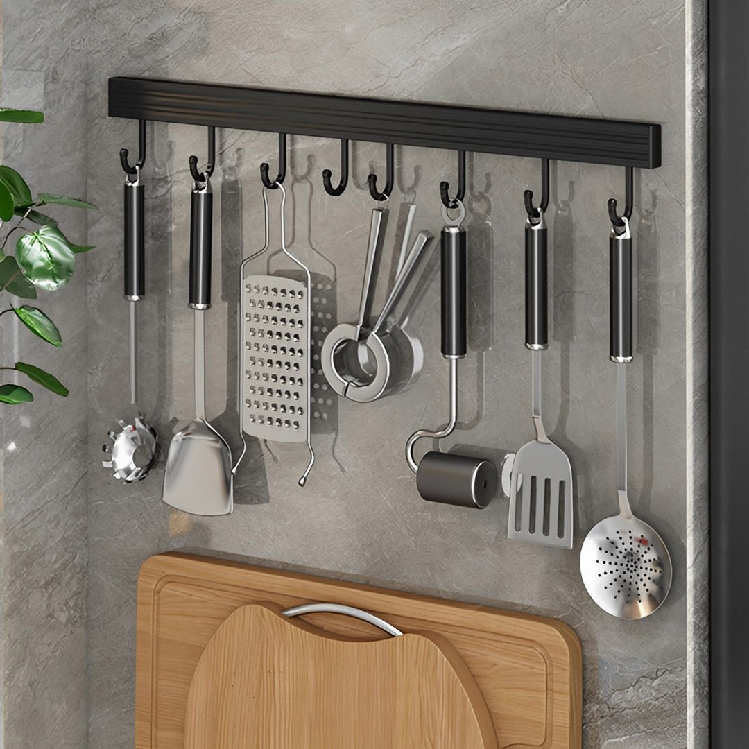 SOGA 41cm Wall Mounted Kitchen Utensil Storage Rack Space-Saving Spatula Organiser with Durable Hooks, Kitchen & Dining, Kitchen Storage, Kitchen Organisation, Spice Organisers, ,  - NZ DEPOT 3