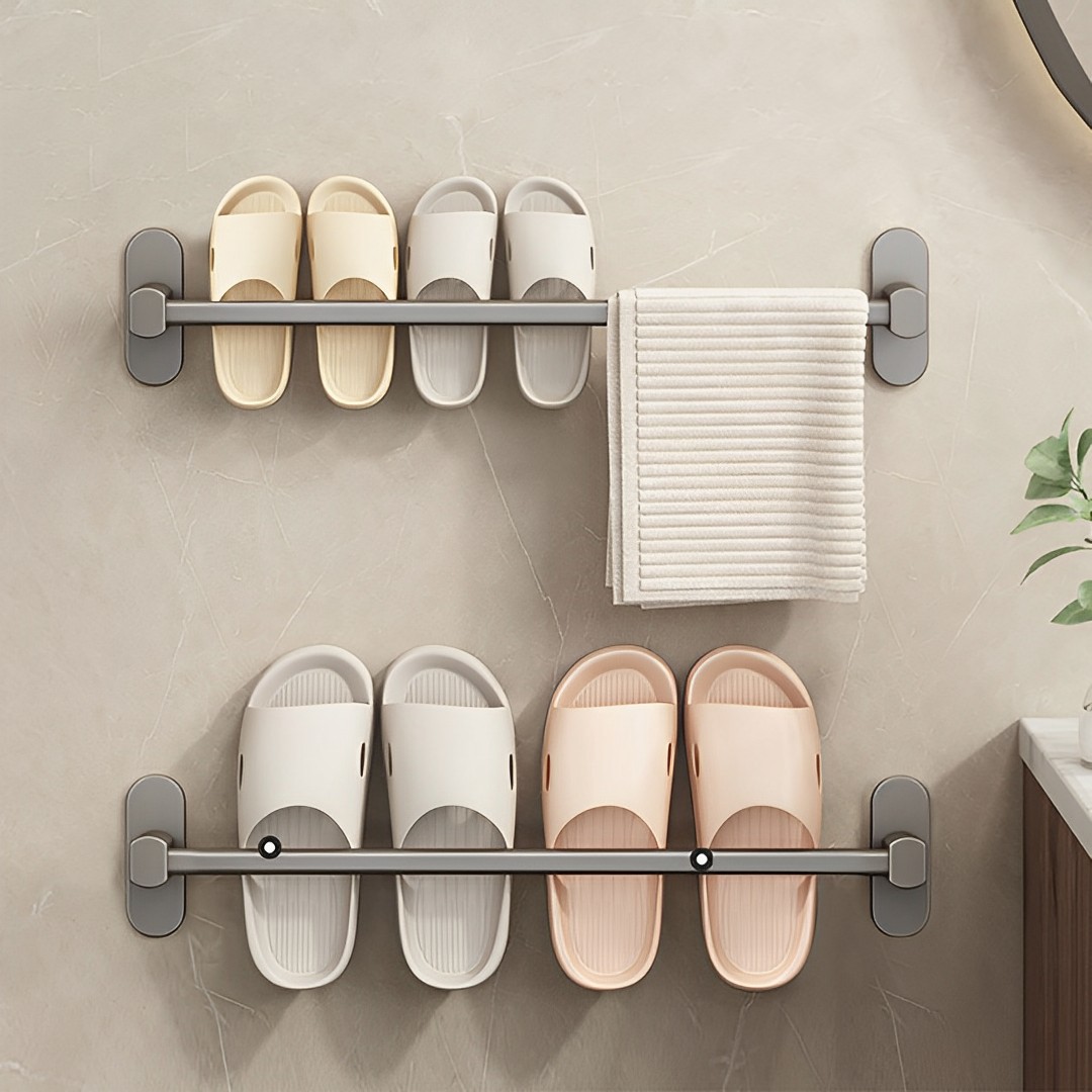 Soga 49Cm Wall-Mounted Slipper Organiser Adhesive Storage Space-Saving Wall Rack, Home &Amp; Living, Bathroom, Bathroom Accessories, Other, ,  - Nz Depot 8