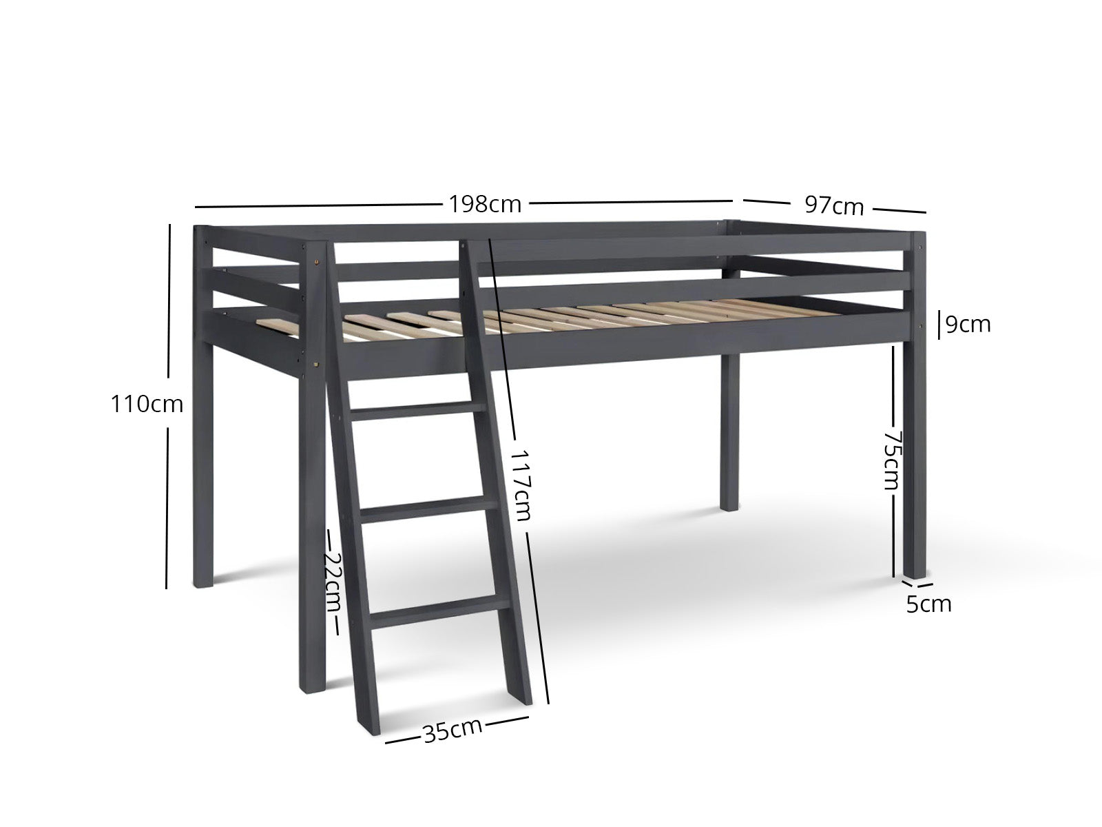 DS Cabin Bunk Bed Grey PR11419 Bunk Beds NZ DEPOT 6