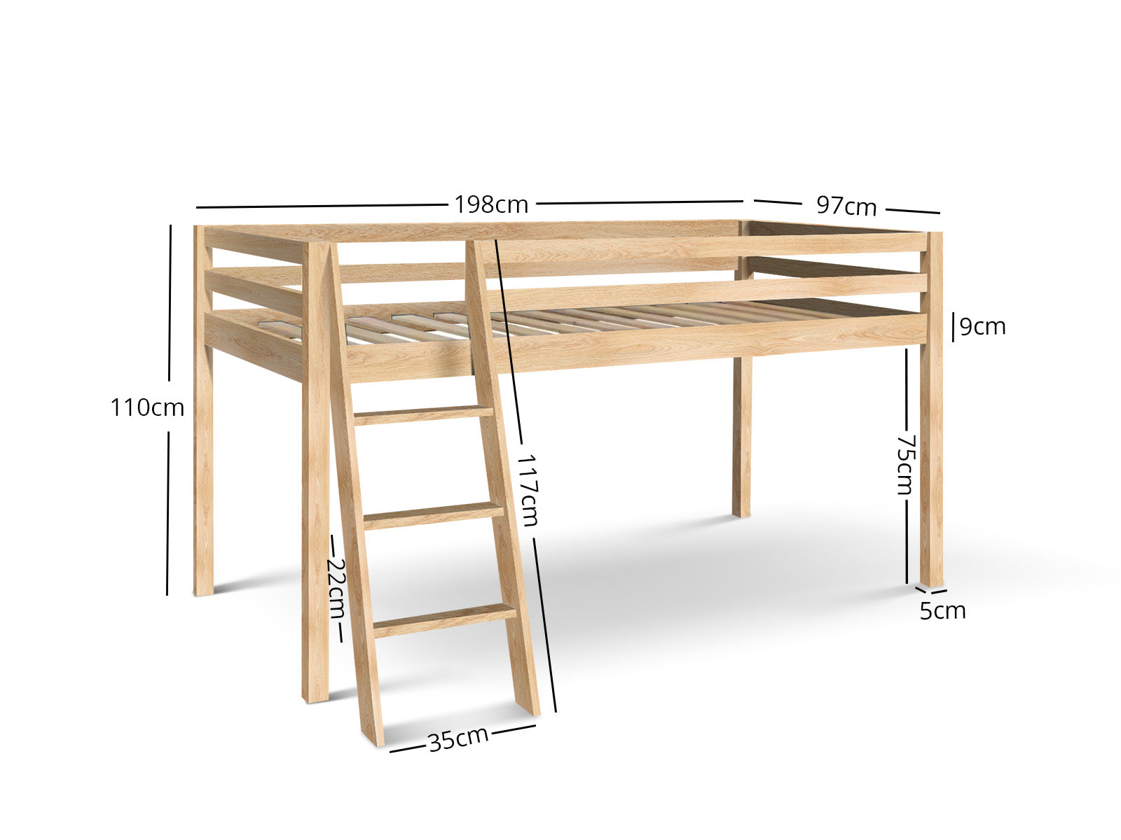 Ds Cabin Bunk Bed Pr9298 Bed Frames Nz Depot 6 - Nz Depot