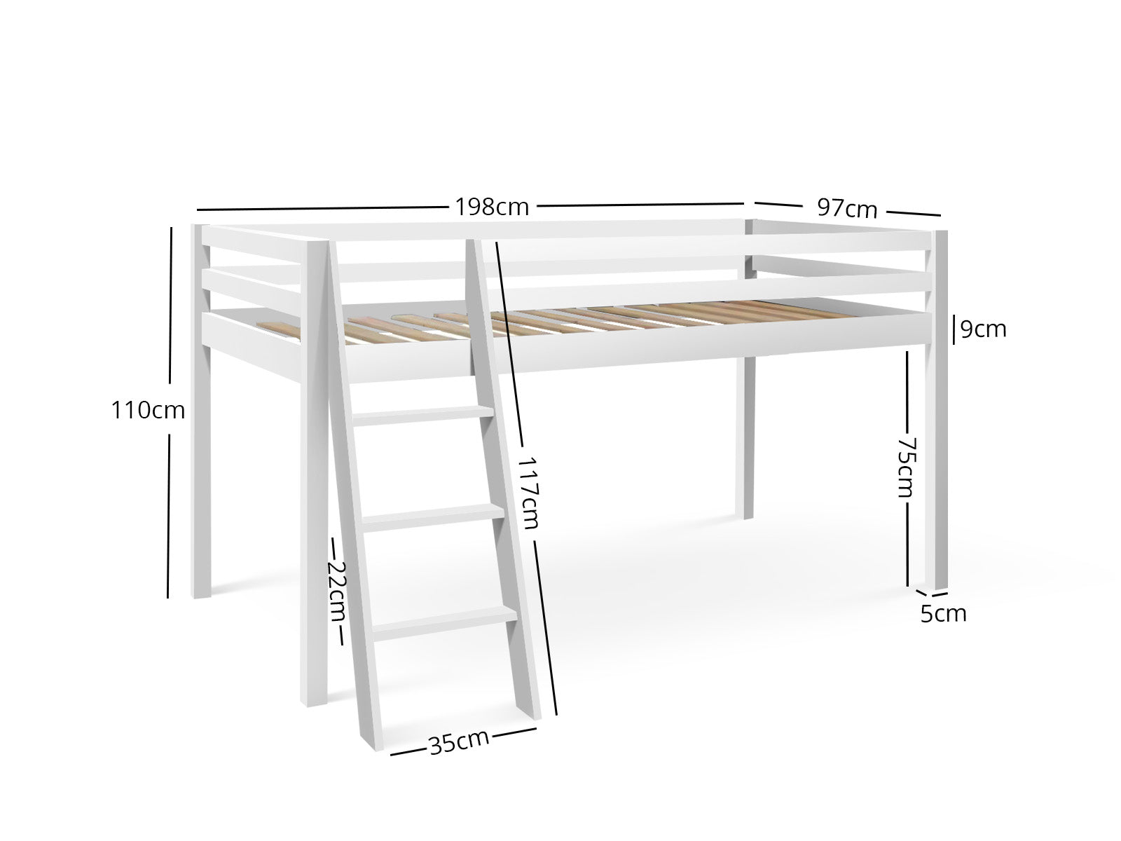 DS Cabin Bunk Bed White PR11420 Bunk Beds NZ DEPOT 6