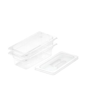 SOGA 100mm Clear Gastronorm GN Pan 1/3 Food Tray Storage Bundle of 2 with Lid, Home & Living, Kitchen & Dining, Bakeware, Baking Trays, ,  - NZ DEPOT 1