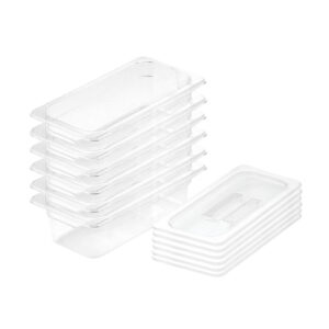 SOGA 100mm Clear Gastronorm GN Pan 1/3 Food Tray Storage Bundle of 6 with Lid, Home & Living, Kitchen & Dining, Bakeware, Baking Trays, ,  - NZ DEPOT 1