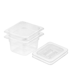 SOGA 100mm Clear Gastronorm GN Pan 1/6 Food Tray Storage Bundle of 2 with Lid, Home & Living, Kitchen & Dining, Bakeware, Baking Trays, ,  - NZ DEPOT 1