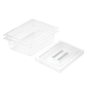 SOGA 150mm Clear Gastronorm GN Pan 1/2 Food Tray Storage Bundle of 2 with Lid, Home & Living, Kitchen & Dining, Bakeware, Baking Trays, ,  - NZ DEPOT 1