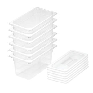 SOGA 150mm Clear Gastronorm GN Pan 1/3 Food Tray Storage Bundle of 6 with Lid, Home & Living, Kitchen & Dining, Bakeware, Baking Trays, ,  - NZ DEPOT 1