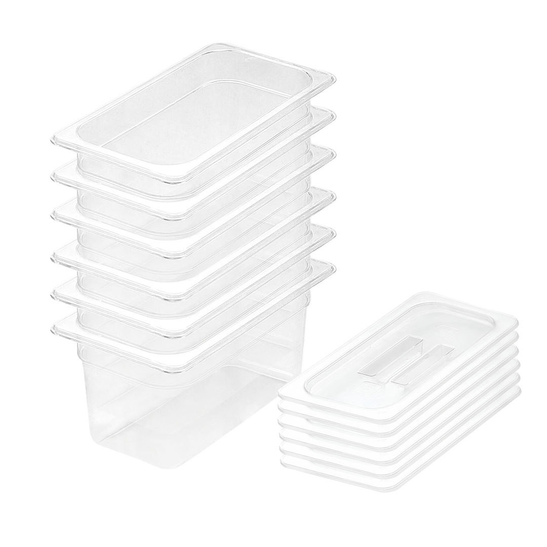 Soga 150Mm Clear Gastronorm Gn Pan 1/3 Food Tray Storage Bundle Of 6 With Lid, Home &Amp; Living, Kitchen &Amp; Dining, Bakeware, Baking Trays, ,  - Nz Depot 1