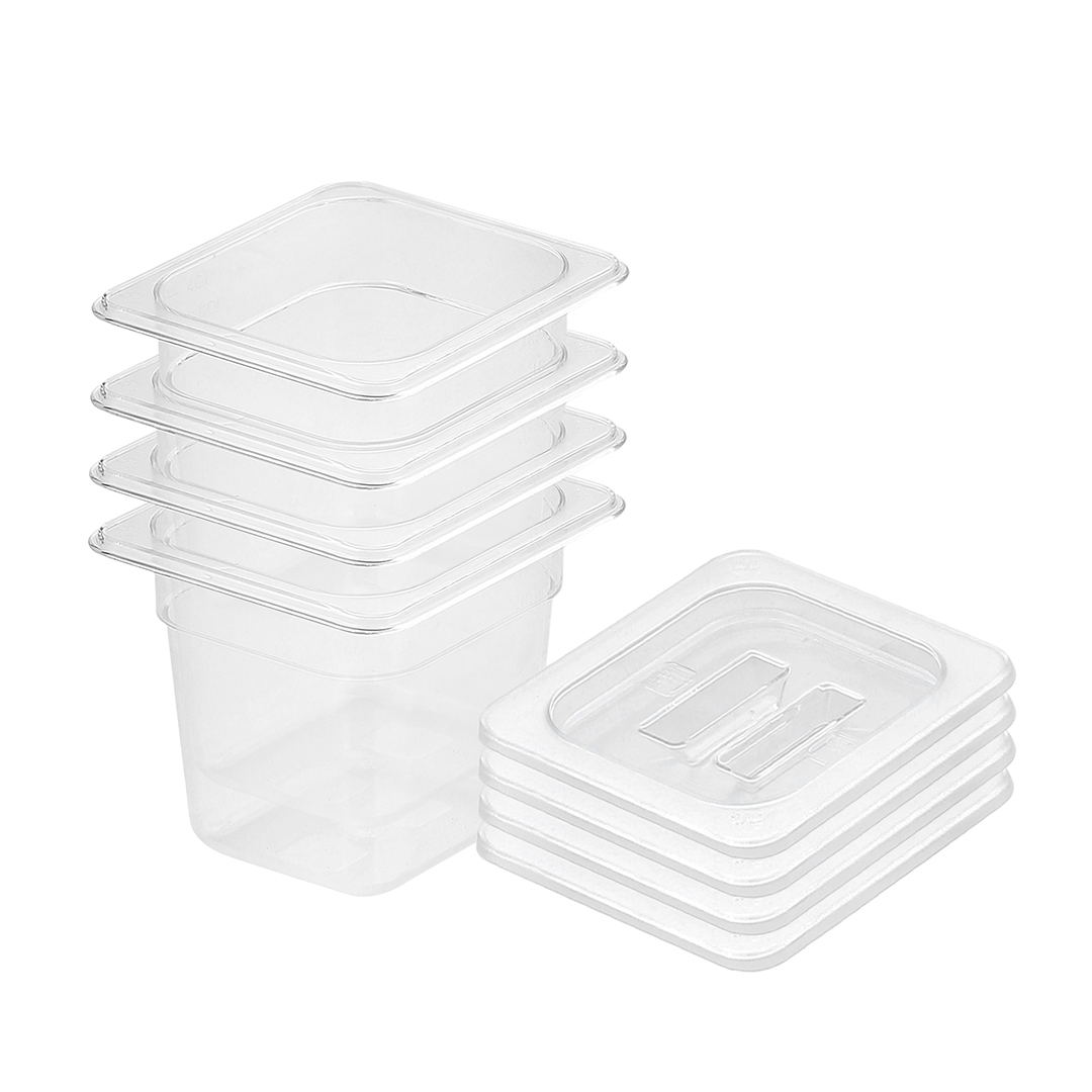 Soga 150Mm Clear Gastronorm Gn Pan 1/6 Food Tray Storage Bundle Of 4 With Lid, Home &Amp; Living, Kitchen &Amp; Dining, Bakeware, Baking Trays, ,  - Nz Depot 1