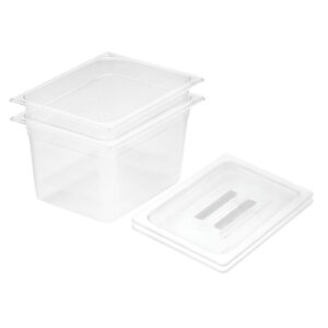 SOGA 200mm Clear Gastronorm GN Pan 1/2 Food Tray Storage Bundle of 2 with Lid, Home & Living, Kitchen & Dining, Bakeware, Baking Trays, ,  - NZ DEPOT 1