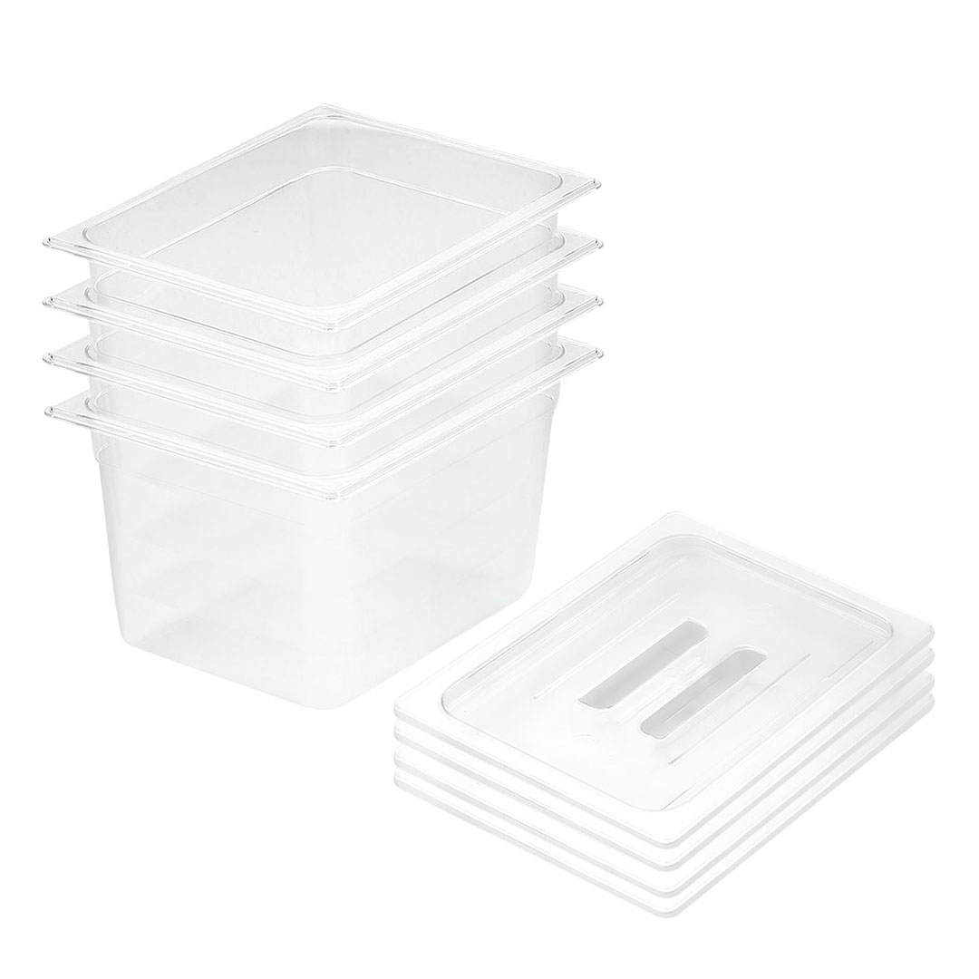 Soga 200Mm Clear Gastronorm Gn Pan 1/2 Food Tray Storage Bundle Of 4 With Lid, Home &Amp; Living, Kitchen &Amp; Dining, Bakeware, Baking Trays, ,  - Nz Depot 1