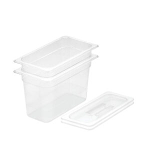 SOGA 200mm Clear Gastronorm GN Pan 1/3 Food Tray Storage Bundle of 2 with Lid, Home & Living, Kitchen & Dining, Bakeware, Baking Trays, ,  - NZ DEPOT 1