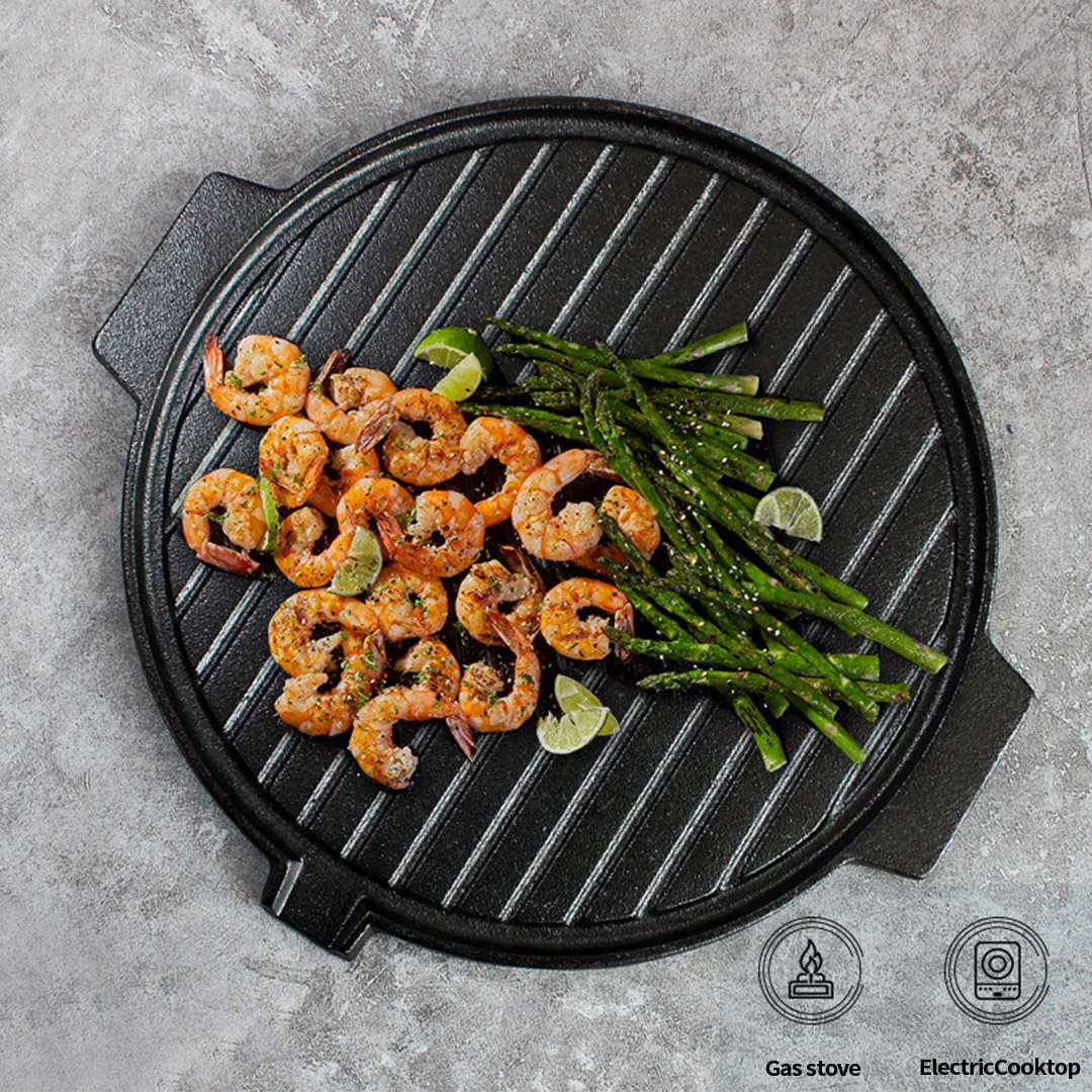 Soga 2X 30Cm Round Cast Iron Korean Bbq Grill Plate With Handles And Drip Lip, Home &Amp; Living, Kitchen &Amp; Dining, Cookware, Frying Pans, ,  - Nz Depot 6