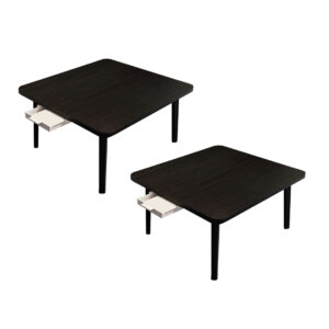 SOGA 2X  Black Portable Floor Table Small Square Space-Saving Mini Desk Home Decor, Desks & Computer Tables, , , , ,  - NZ DEPOT 1