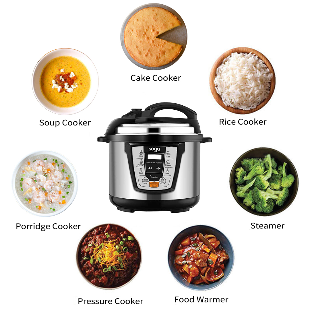 Soga 2X Electric Stainless Steel Pressure Cooker 10L 1600W Multicooker 16, Electronics &Amp; Appliances, Appliances, Small Kitchen Appliances, Benchtop Cooking, Slow Cookers &Amp; Pressure Cookers,  - Nz Depot 2