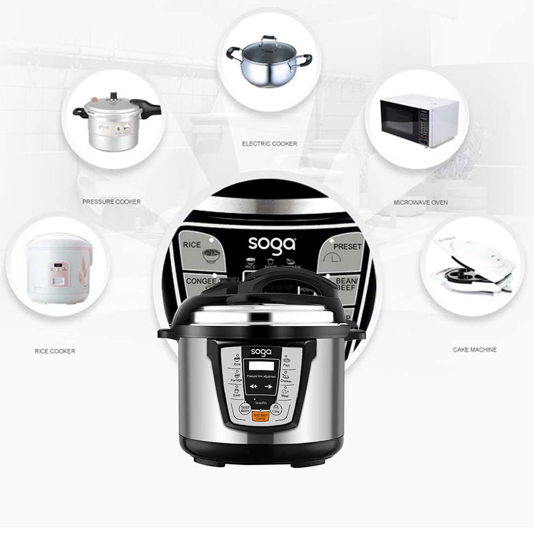 Soga 2X Electric Stainless Steel Pressure Cooker 10L 1600W Multicooker 16, Electronics &Amp; Appliances, Appliances, Small Kitchen Appliances, Benchtop Cooking, Slow Cookers &Amp; Pressure Cookers,  - Nz Depot 4