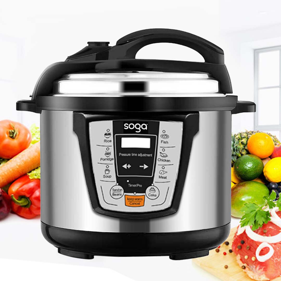 Soga 2X Electric Stainless Steel Pressure Cooker 10L 1600W Multicooker 16, Electronics &Amp; Appliances, Appliances, Small Kitchen Appliances, Benchtop Cooking, Slow Cookers &Amp; Pressure Cookers,  - Nz Depot 6