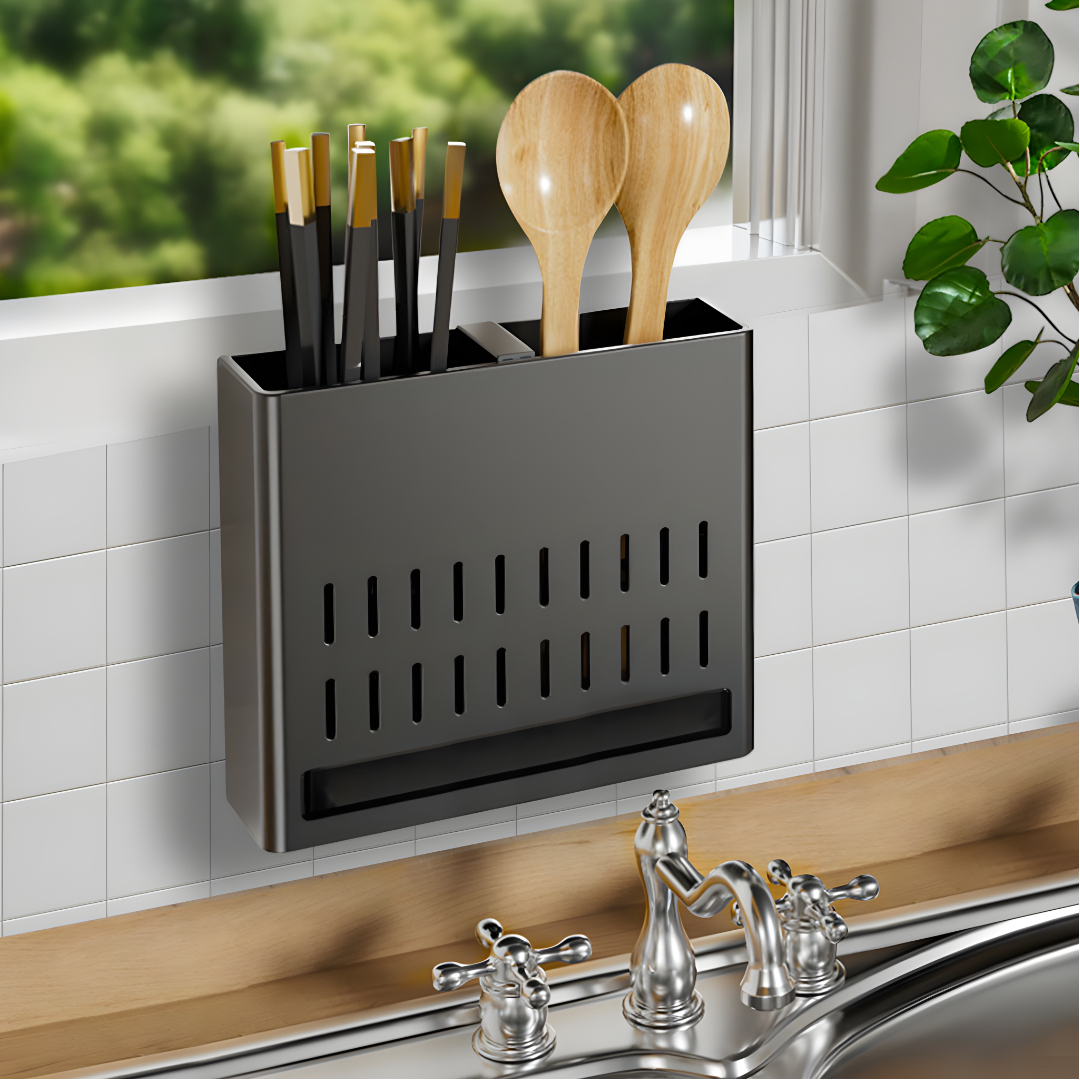 Soga 2X Wall Mounted Kitchen Utensil Storage Rack Spoon Fork Chopstick Space-Saving Organiser, Kitchen &Amp; Dining, Kitchen Storage, Kitchen Organisation, Spice Organisers, ,  - Nz Depot 3