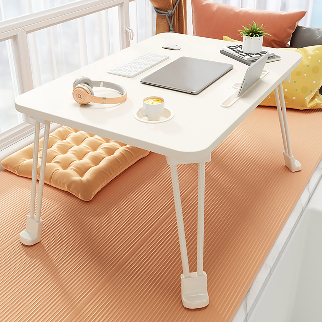 Soga 2X White Portable Bed Table Adjustable Folding Mini Desk With Cup-Holder Home Decor, Desks &Amp; Computer Tables, , , , ,  - Nz Depot 3